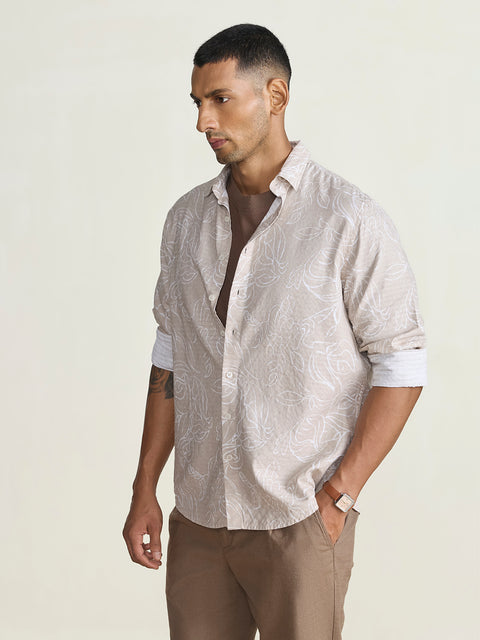 Dobby Printed Tailored Fit Shirt