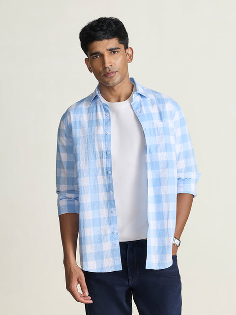 Slub Checkered Tailored Fit Shirt