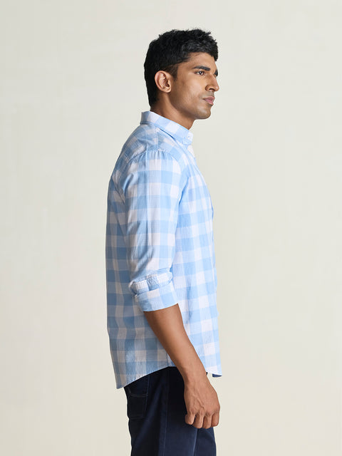 Slub Checkered Tailored Fit Shirt