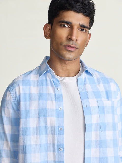Slub Checkered Tailored Fit Shirt