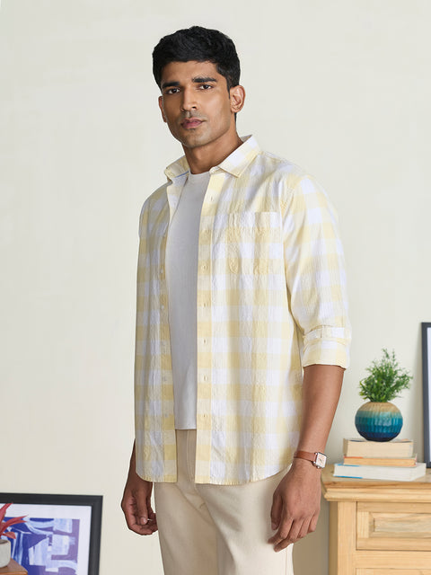 Slub Checkered Tailored Fit Shirt