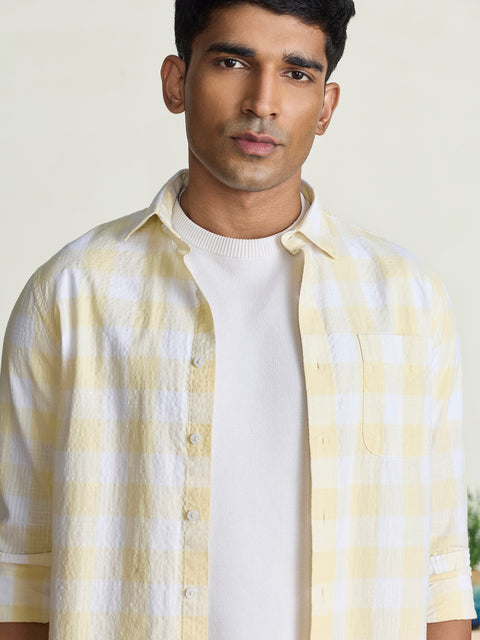 Slub Checkered Tailored Fit Shirt