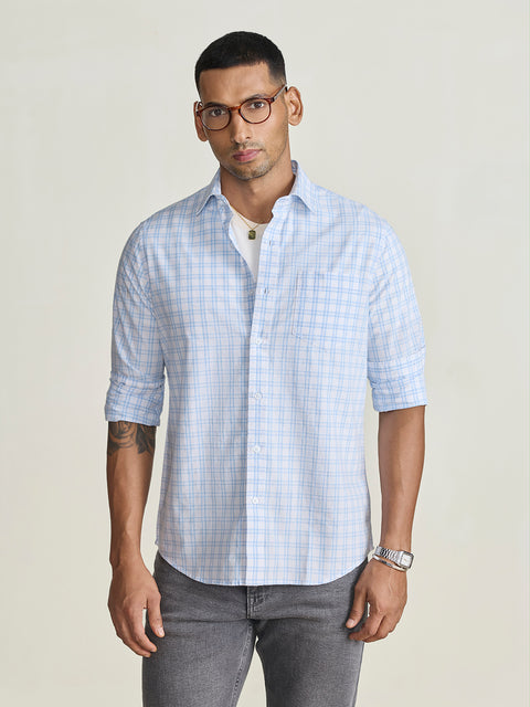 Slub Checkered Tailored Fit Shirt