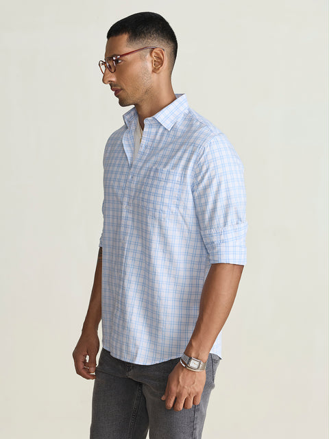 Slub Checkered Tailored Fit Shirt