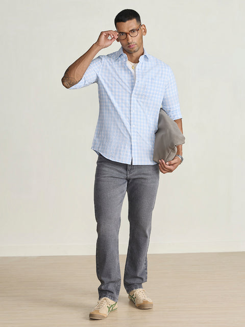 Slub Checkered Tailored Fit Shirt