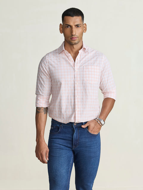 Slub Checkered Tailored Fit Shirt