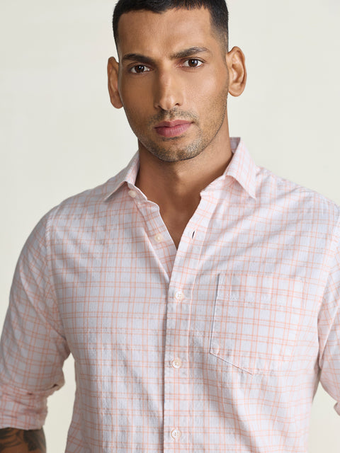 Slub Checkered Tailored Fit Shirt