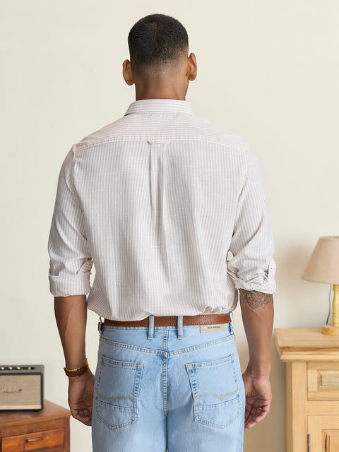 Slub Striped Tailored Fit Shirt
