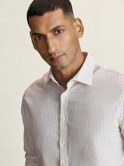 Slub Striped Tailored Fit Shirt