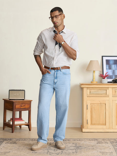 Slub Striped Tailored Fit Shirt