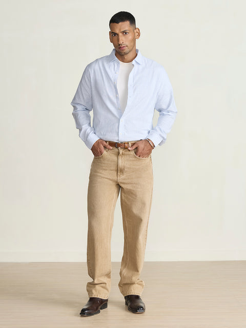 Slub Striped Tailored Fit Shirt