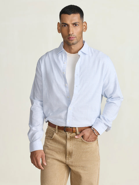 Slub Striped Tailored Fit Shirt