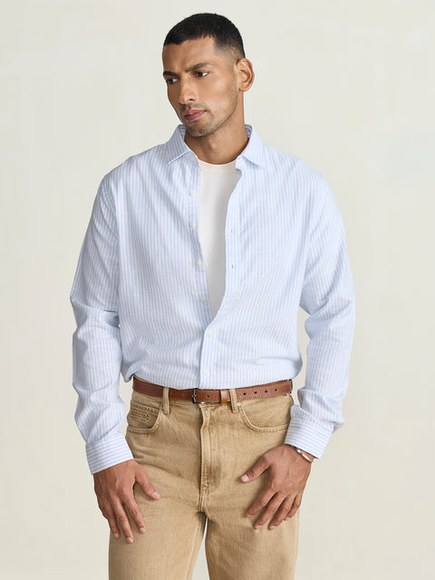 Slub Striped Tailored Fit Shirt