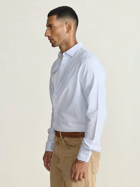 Slub Striped Tailored Fit Shirt
