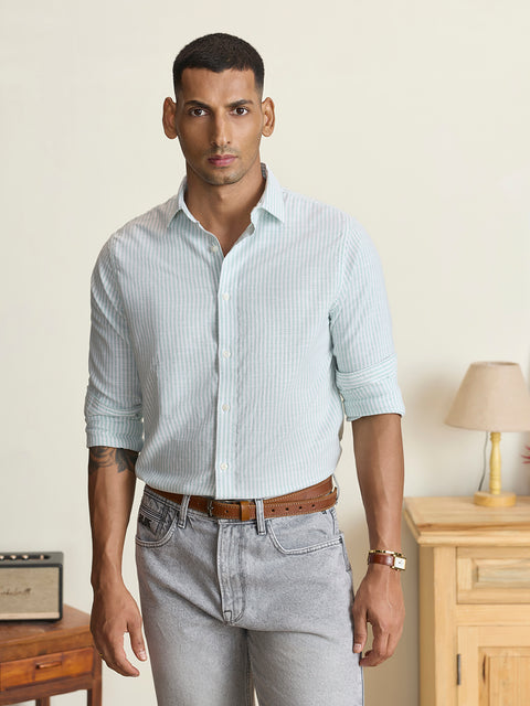 Slub Striped Tailored Fit Shirt