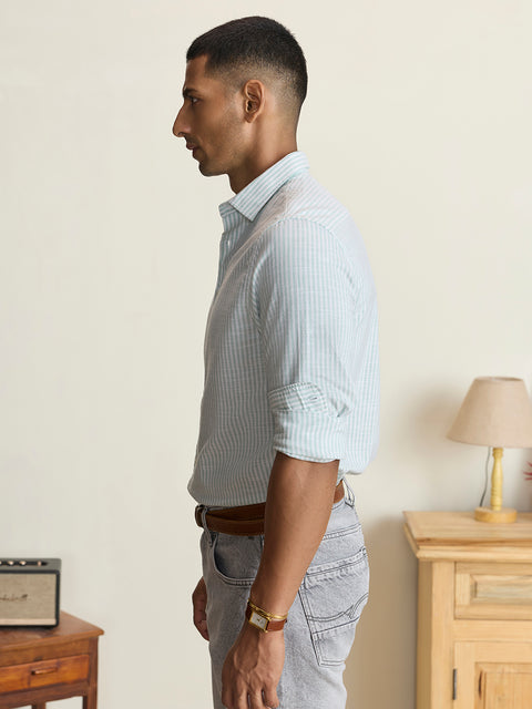 Slub Striped Tailored Fit Shirt