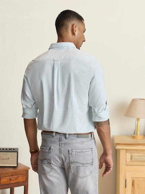 Slub Striped Tailored Fit Shirt