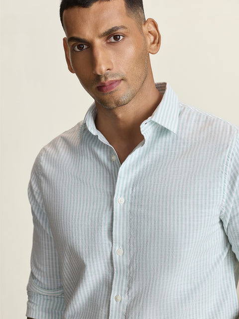 Slub Striped Tailored Fit Shirt