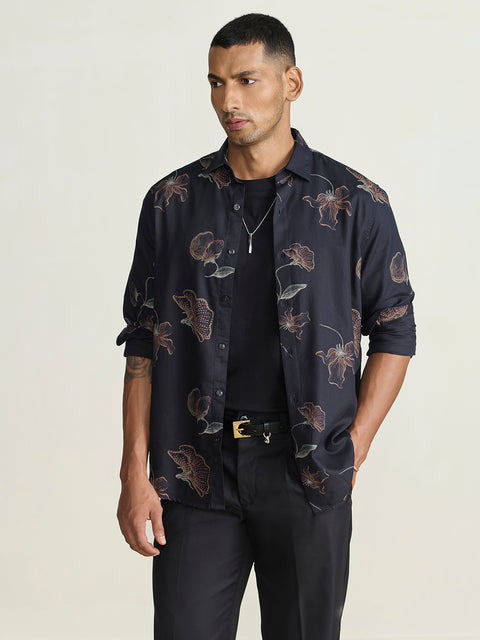 Twill Printed Tailored Fit Shirt