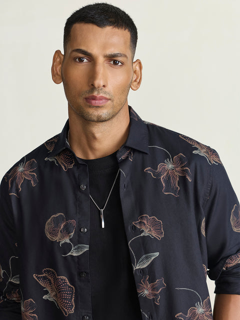Twill Printed Tailored Fit Shirt