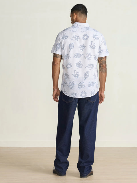 Slub Printed Tailored Fit Shirt