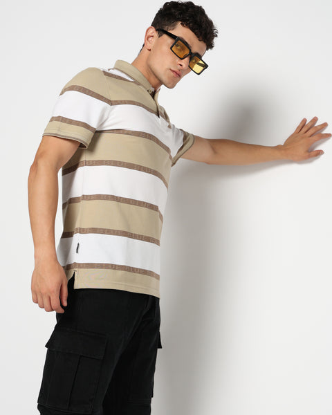 SOLRE Beige Polo T Shirt