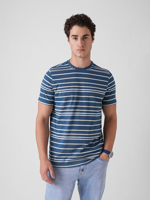 STRIPED SINGLE JERSEY T-SHIRT
