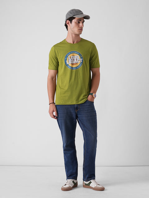 GREEN GRAPHIC ROUND NECK T-SHIRT