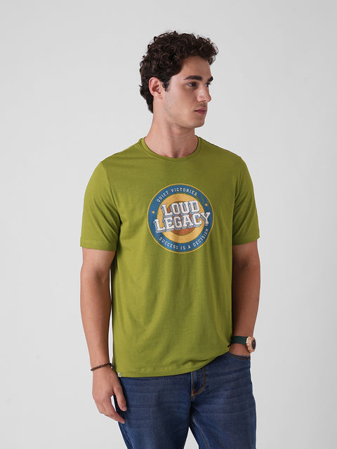 GREEN GRAPHIC ROUND NECK T-SHIRT