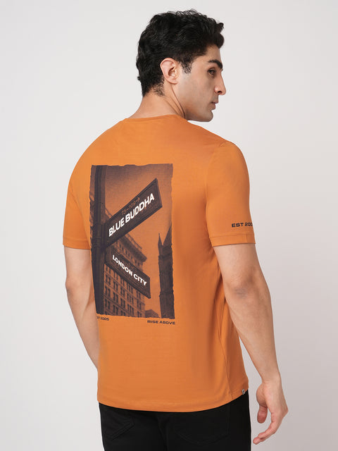 RUST GRAPHIC PRINTED T SHIRT