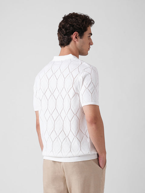OFF WHITE FLATKNIT POLO T-SHIRT