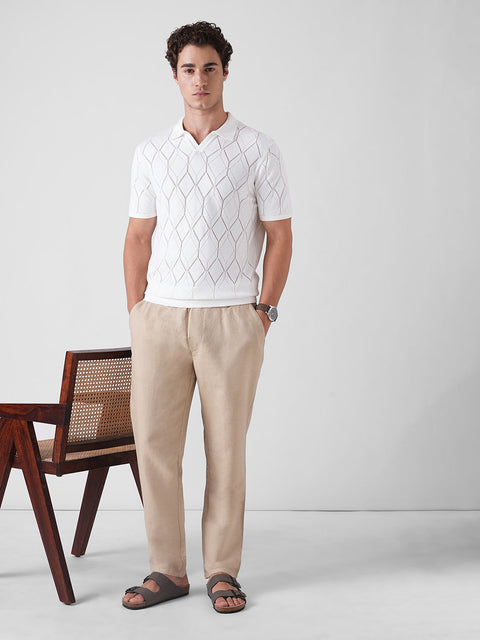 OFF WHITE FLATKNIT POLO T-SHIRT