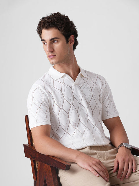 OFF WHITE FLATKNIT POLO T-SHIRT