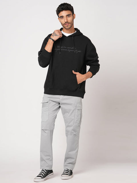 GREY SLIM FIT TWILL CARGO