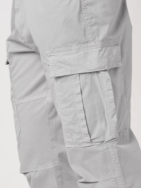 Grey Slim Fit Twill Cargo