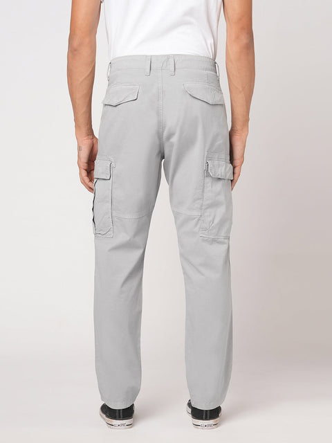 Grey Slim Fit Twill Cargo