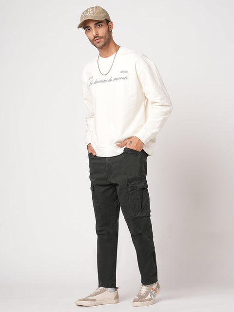 OLIVE SLIM FIT UTILITY POCKET CARGO
