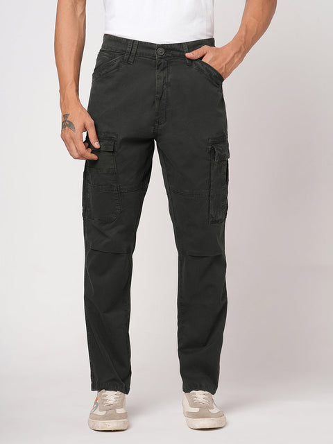 OLIVE SLIM FIT UTILITY POCKET CARGO