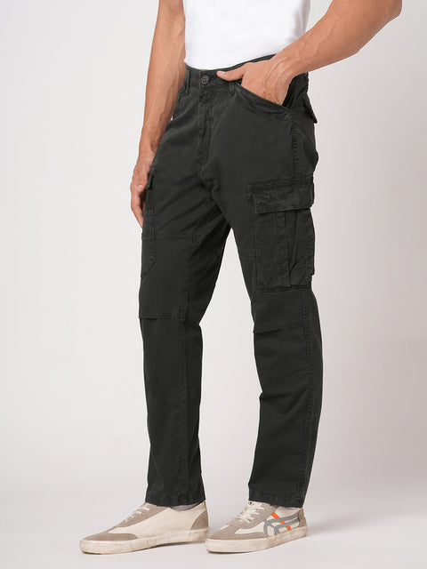 Olive Slim Fit Utility Pocket Cargo