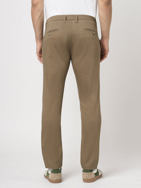 SLIM FIT OLIVE DOBBY TROUSER