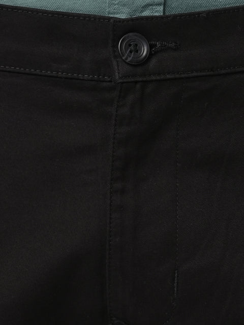 SLIM FIT BLACK DOBBY TROUSER