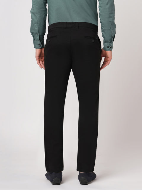 SLIM FIT BLACK DOBBY TROUSER