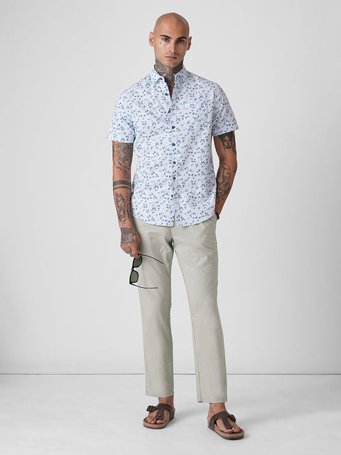GREY RELAXED LINEN TROUSERS