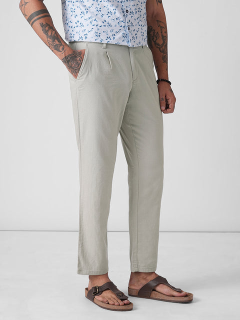 Grey Relaxed Linen Trousers