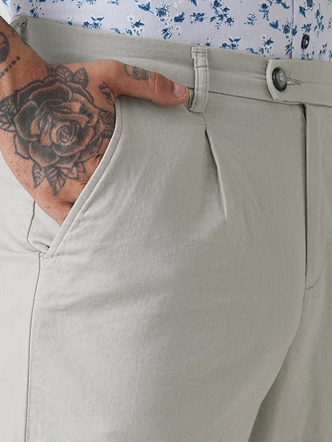 Grey Relaxed Linen Trousers