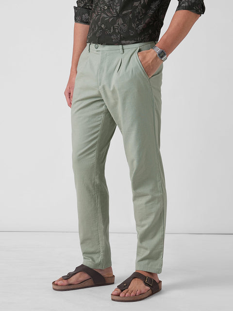 MINT RELAXED FIT LINEN TROUSER