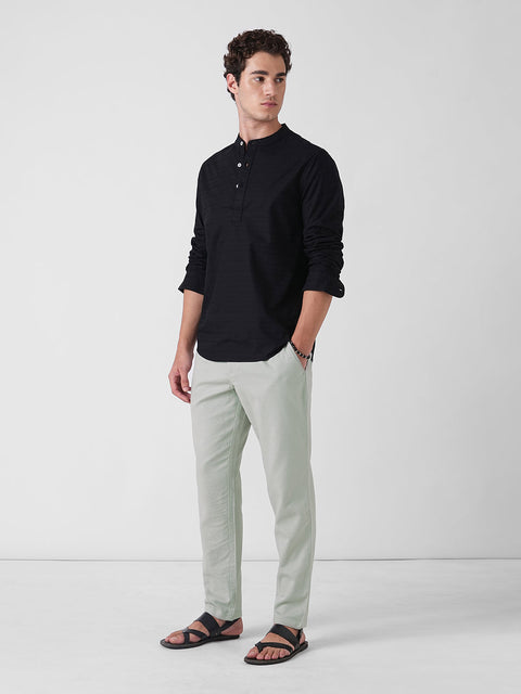 GREY RELAXED FIT DOBBY TROUSER
