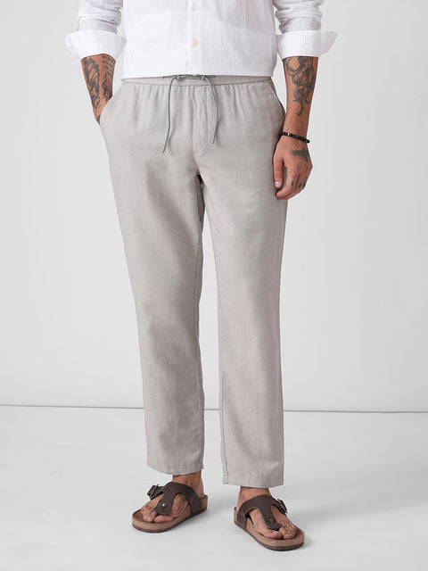 GREY ELASTICATED TRAVELLER PANTS