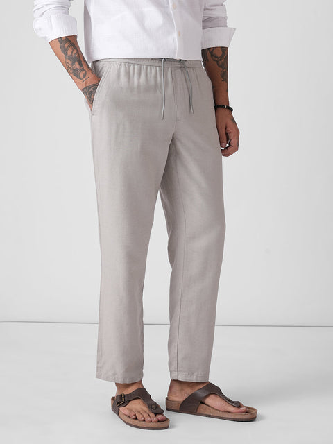 GREY ELASTICATED TRAVELLER PANTS