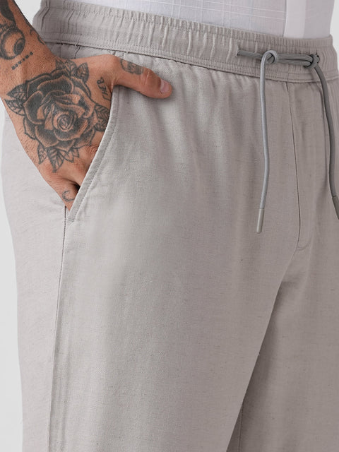 GREY ELASTICATED TRAVELLER PANTS
